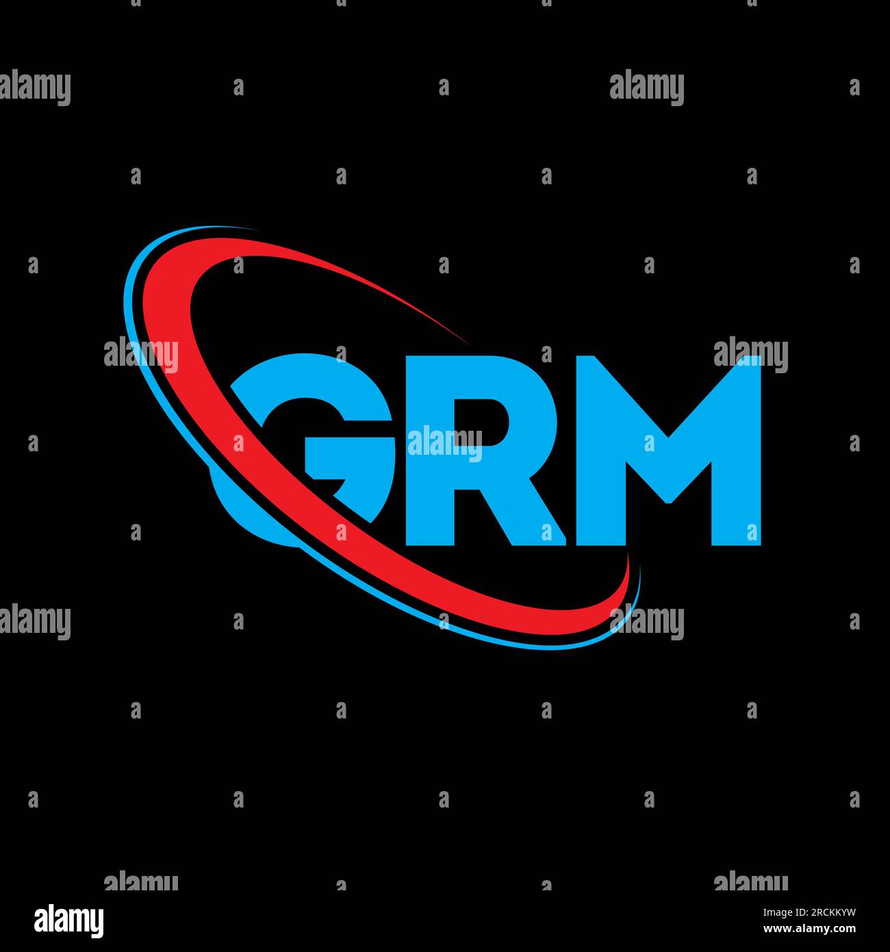 Logo GRM. Lettre GRM. Logo de la lettre GRM. Initiales GRM logo lié avec cercle et logo monogramme majuscule. Typographie GRM pour la technologie, les entreprises Illustration de Vecteur