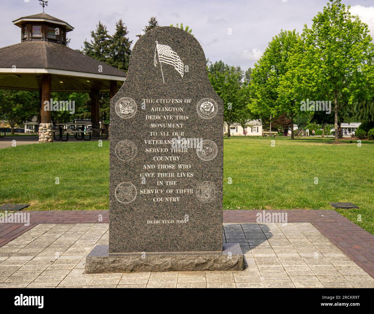 Arlington WA USA 24 mai 2023 : Veterans Monument dans Legion Park Banque D'Images