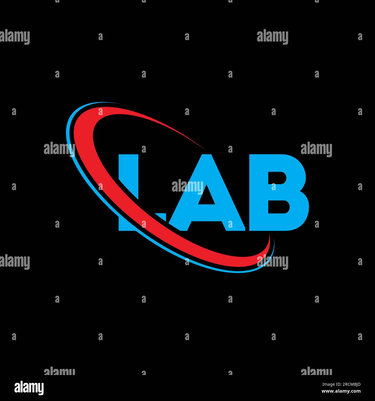 Logo LAB. Lettre DU LABO. Logo de lettre de LABORATOIRE. Initiales LAB logo lié avec cercle et logo monogramme majuscule. Typographie DE LABORATOIRE pour la technologie, les entreprises Illustration de Vecteur
