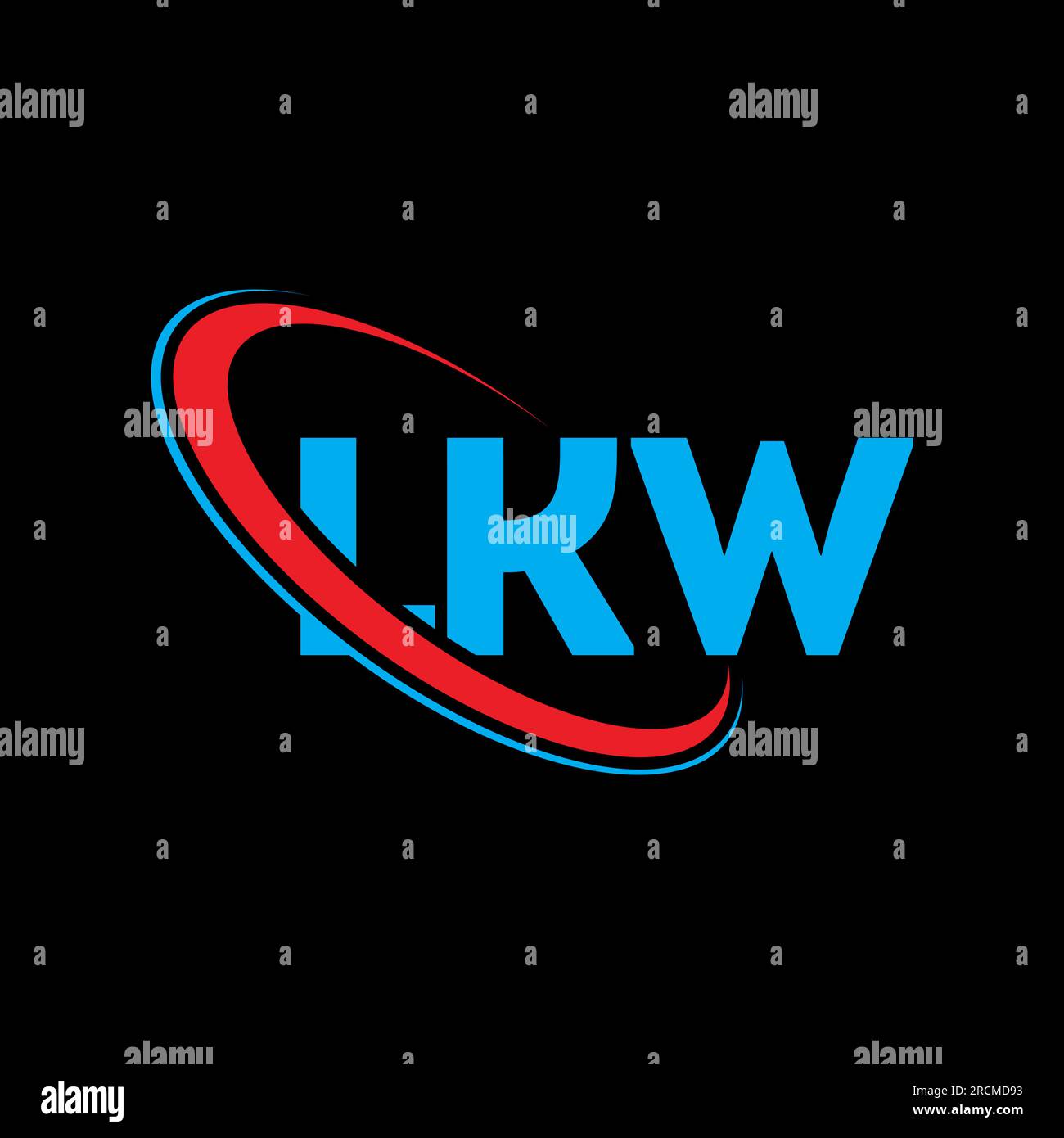 Logo LKW. Lettre LKW. Conception de logo de lettre LKW. Initiales LKW logo lié avec cercle et logo monogramme majuscule. Typographie LKW pour la technologie, les entreprises Illustration de Vecteur