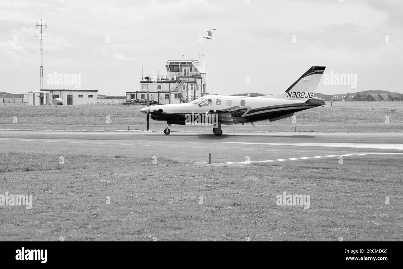Un avion léger à Blackpool Aerodrome, Blackpool, Lancashire, Royaume-Uni, Europe Banque D'Images