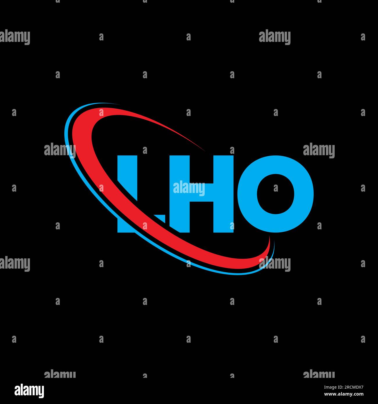 Logo LHO. Lettre LHO. Logo lettre LHO. Initiales logo LHO lié à un
