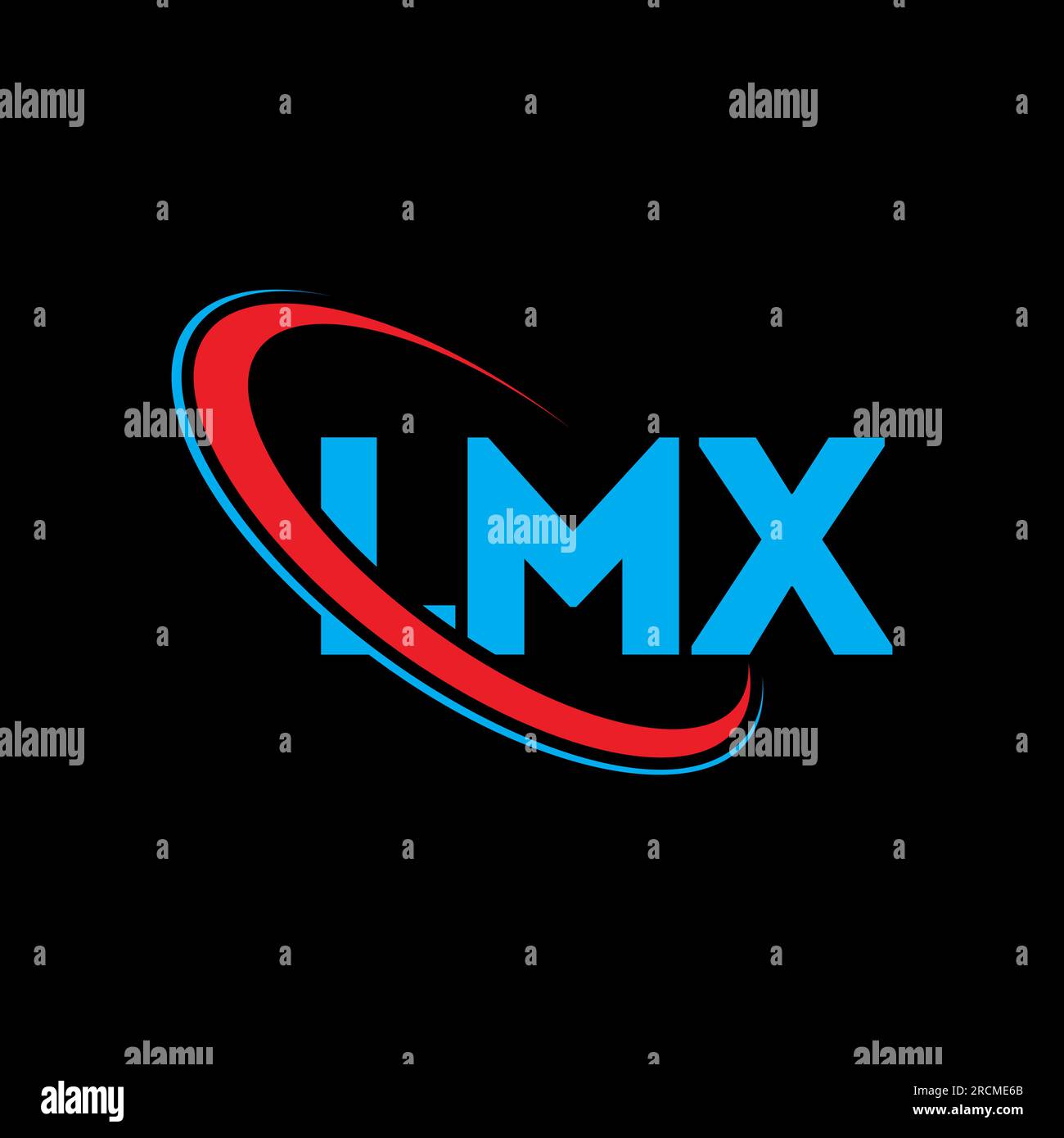Logo LMX. Lettre LMX. Logo lettre LMX. Initiales logo LMX lié à un cercle et logo monogramme majuscule. Typographie LMX pour la technologie, les entreprises Illustration de Vecteur