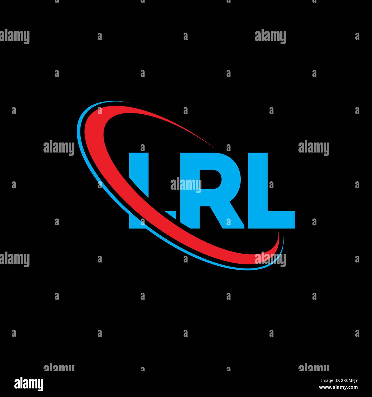 Logo LRL. Lettre LRL. Logo lettre LRL. Initiales logo LRL lié à un cercle et logo monogramme majuscule. Typographie LRL pour la technologie, les entreprises Illustration de Vecteur