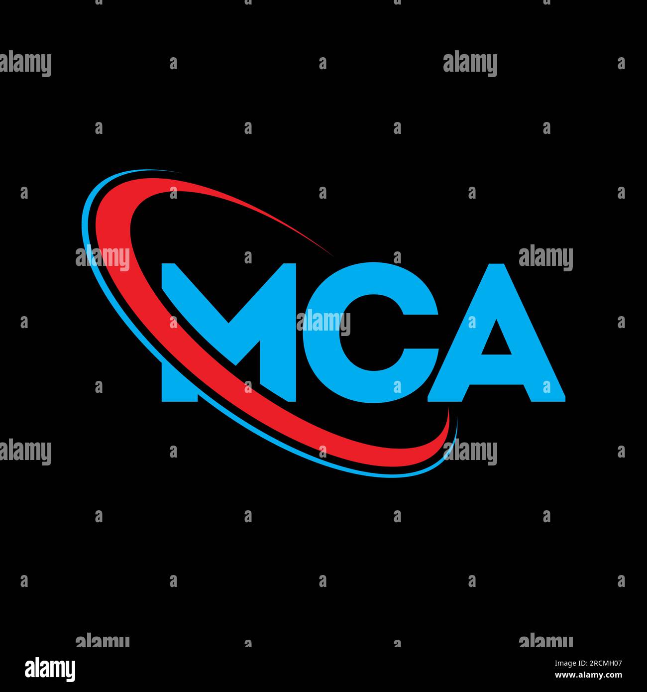 Logo MCA. Lettre MCA. Logo de lettre MCA. Initiales logo MCA lié à un cercle et logo monogramme majuscule. Typographie MCA pour la technologie, les entreprises Illustration de Vecteur