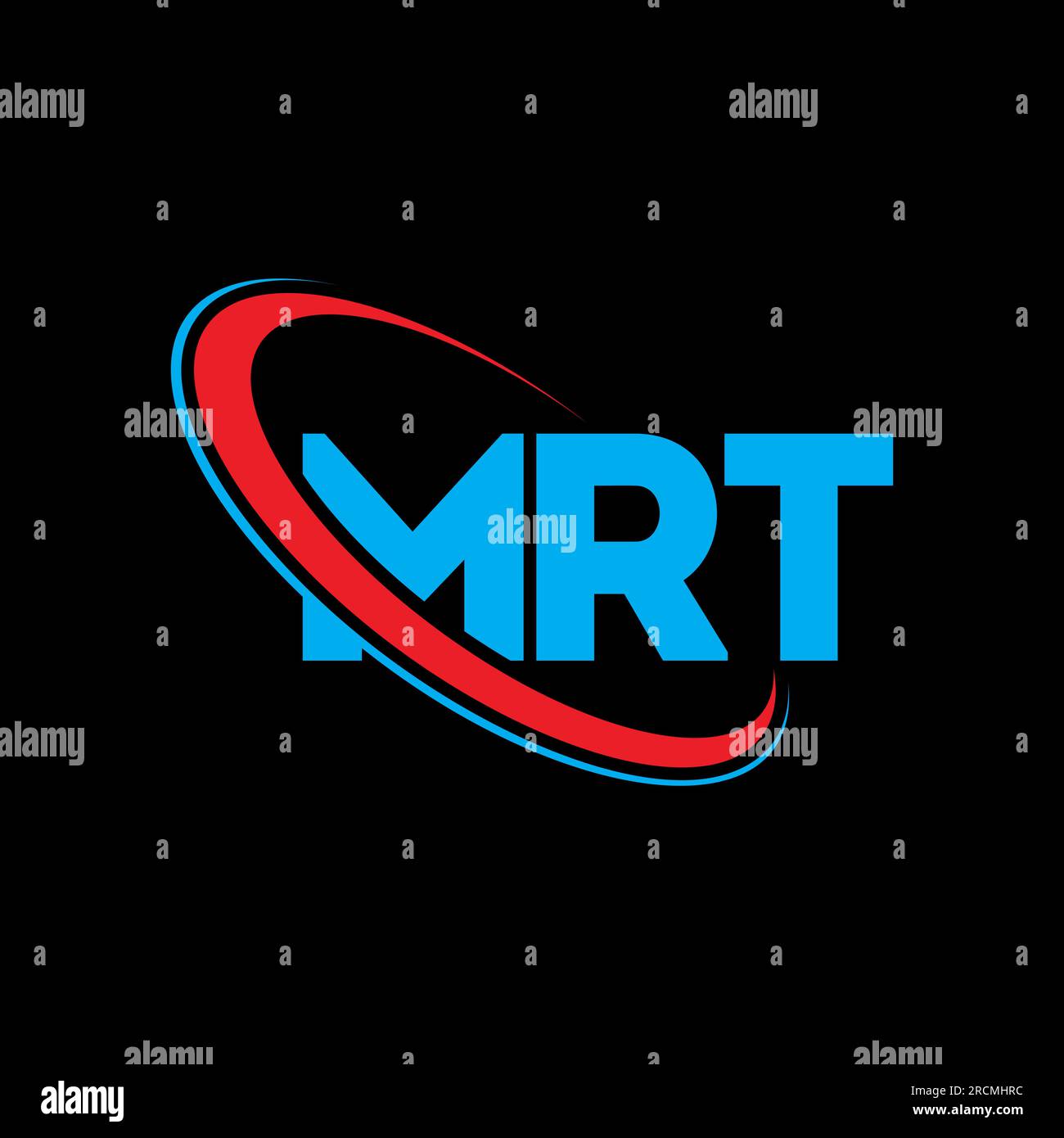 Logo MRT. Lettre MRT. Logo de la lettre MRT. Initiales MRT logo lié avec cercle et logo monogramme majuscule. Typographie MRT pour la technologie, les entreprises Illustration de Vecteur