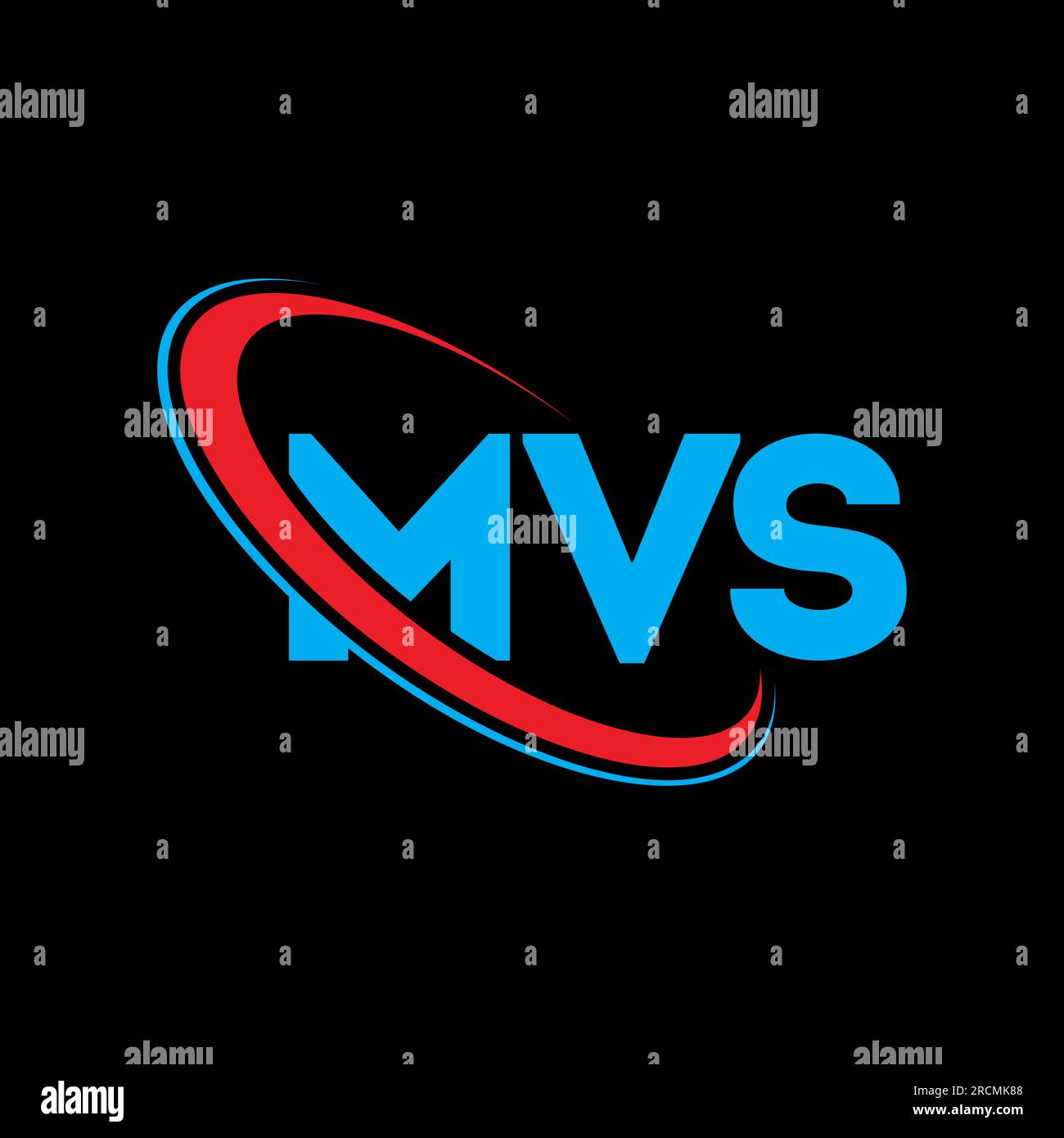 Logo MVS. Lettre MVS. Logo de la lettre MVS. Initiales logo MVS liées à un cercle et logo monogramme majuscule. Typographie MVS pour la technologie, les entreprises Illustration de Vecteur