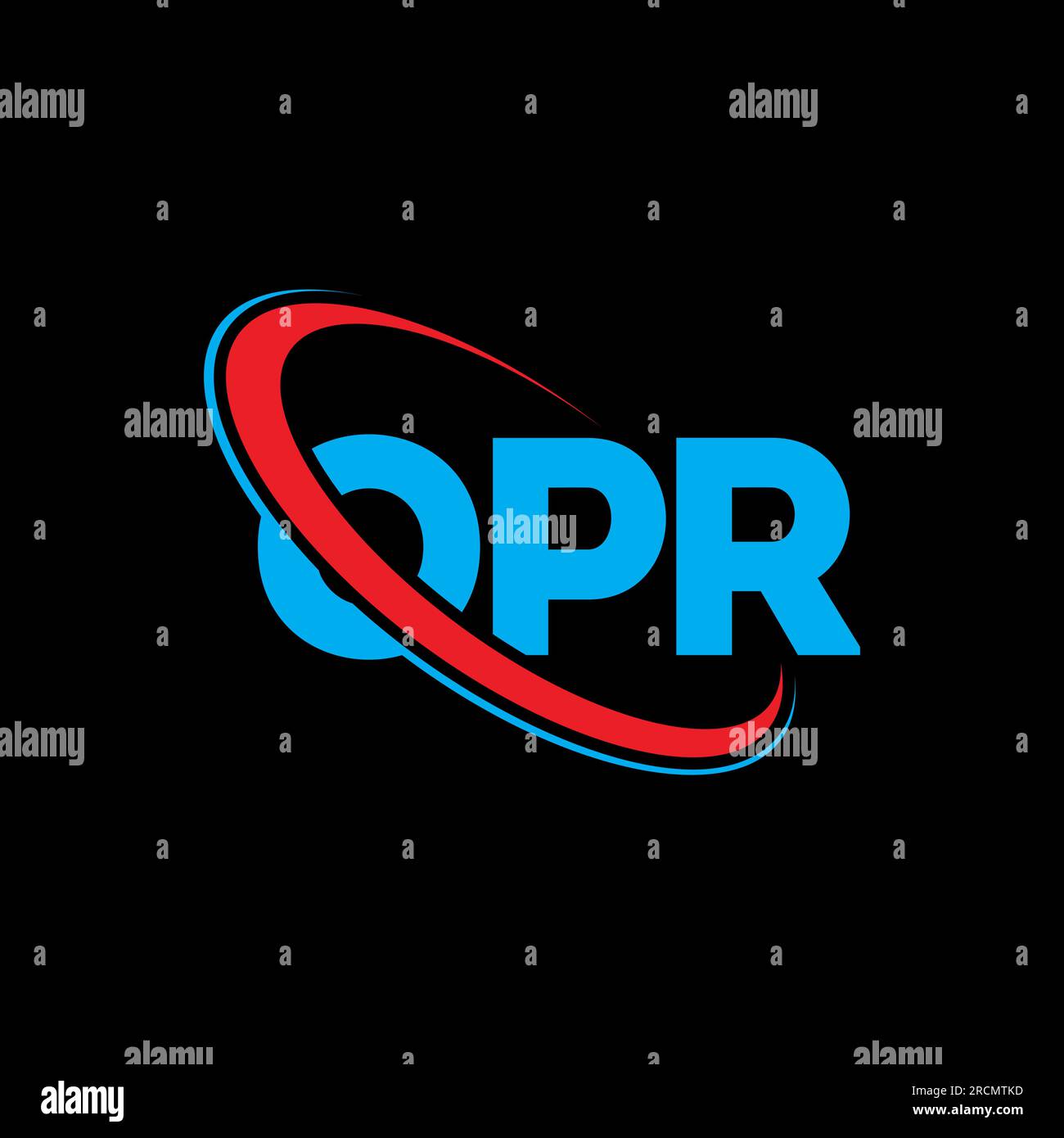Logo OPR. Lettre OPR. Logo de la lettre OPR. Initiales logo OPR lié à un cercle et logo monogramme majuscule. Typographie OPR pour la technologie, les entreprises Illustration de Vecteur