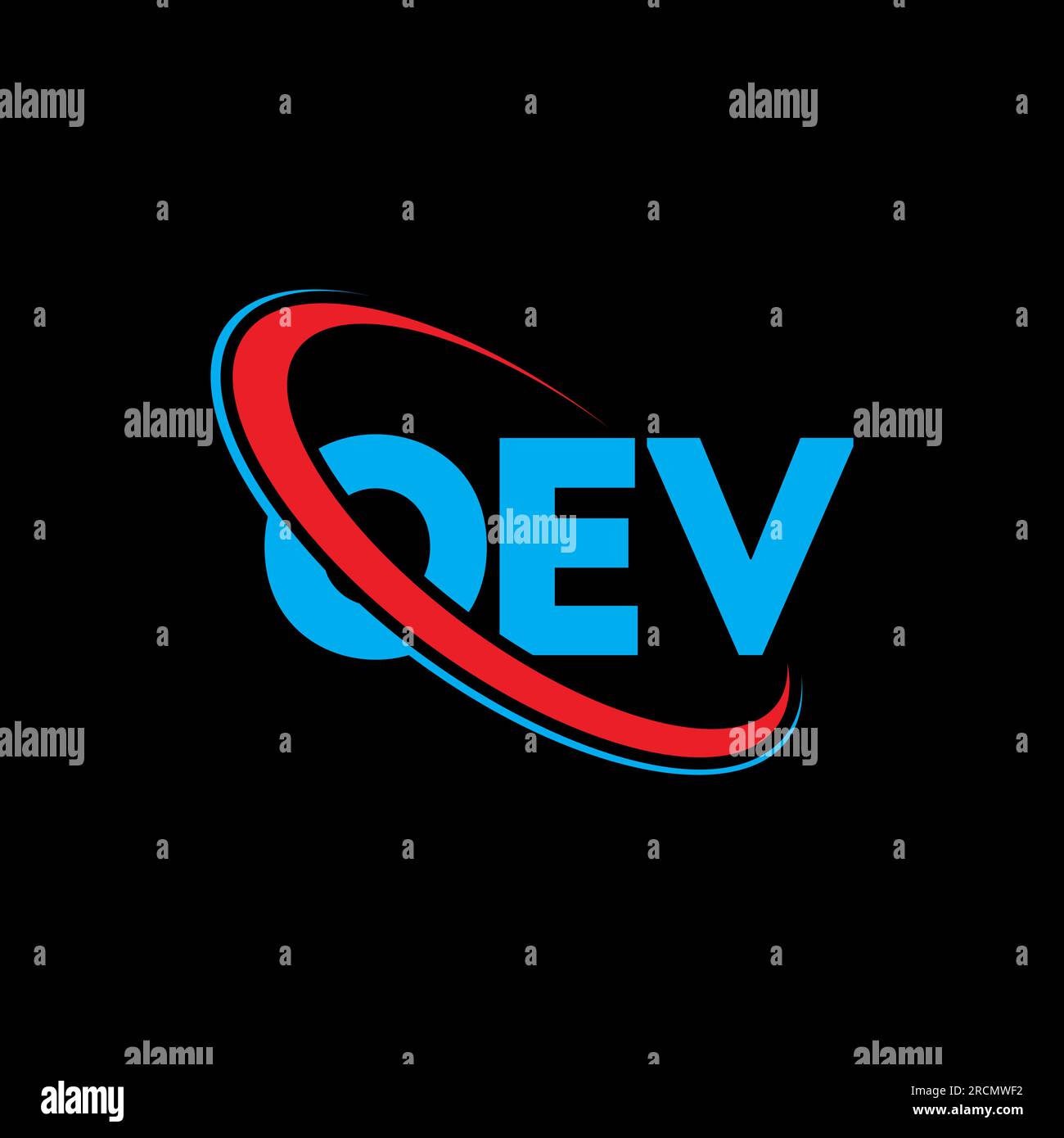 Logo OEV. Lettre OEV. Logo de la lettre OEV. Initiales logo OEV lié à un cercle et logo monogramme majuscule. Typographie OEV pour la technologie, les entreprises Illustration de Vecteur