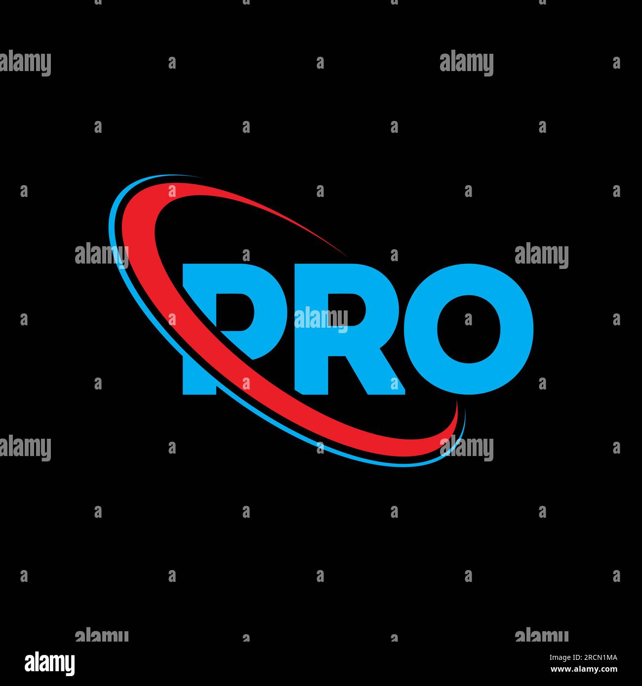 Logo PRO. Lettre PRO. Logo PRO lettre. Initiales PRO logo lié avec cercle et logo monogramme majuscule. Typographie PRO pour la technologie, les entreprises Illustration de Vecteur