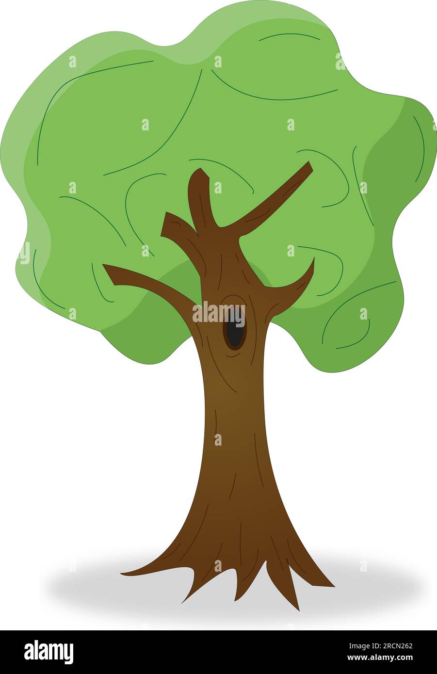 Icône de vecteur d'arbre vert isolé sur fond transparent ou blanc, concept de logo d'arbre Illustration de Vecteur
