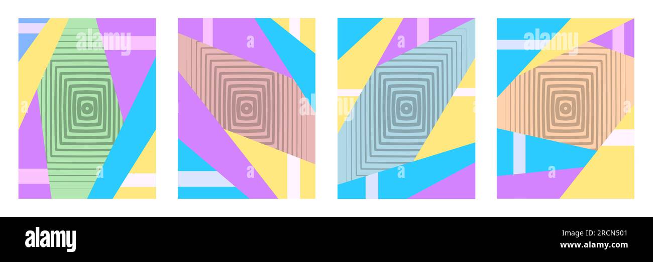 Ensemble d'affiches verticales géométriques abstraites Illustration de Vecteur