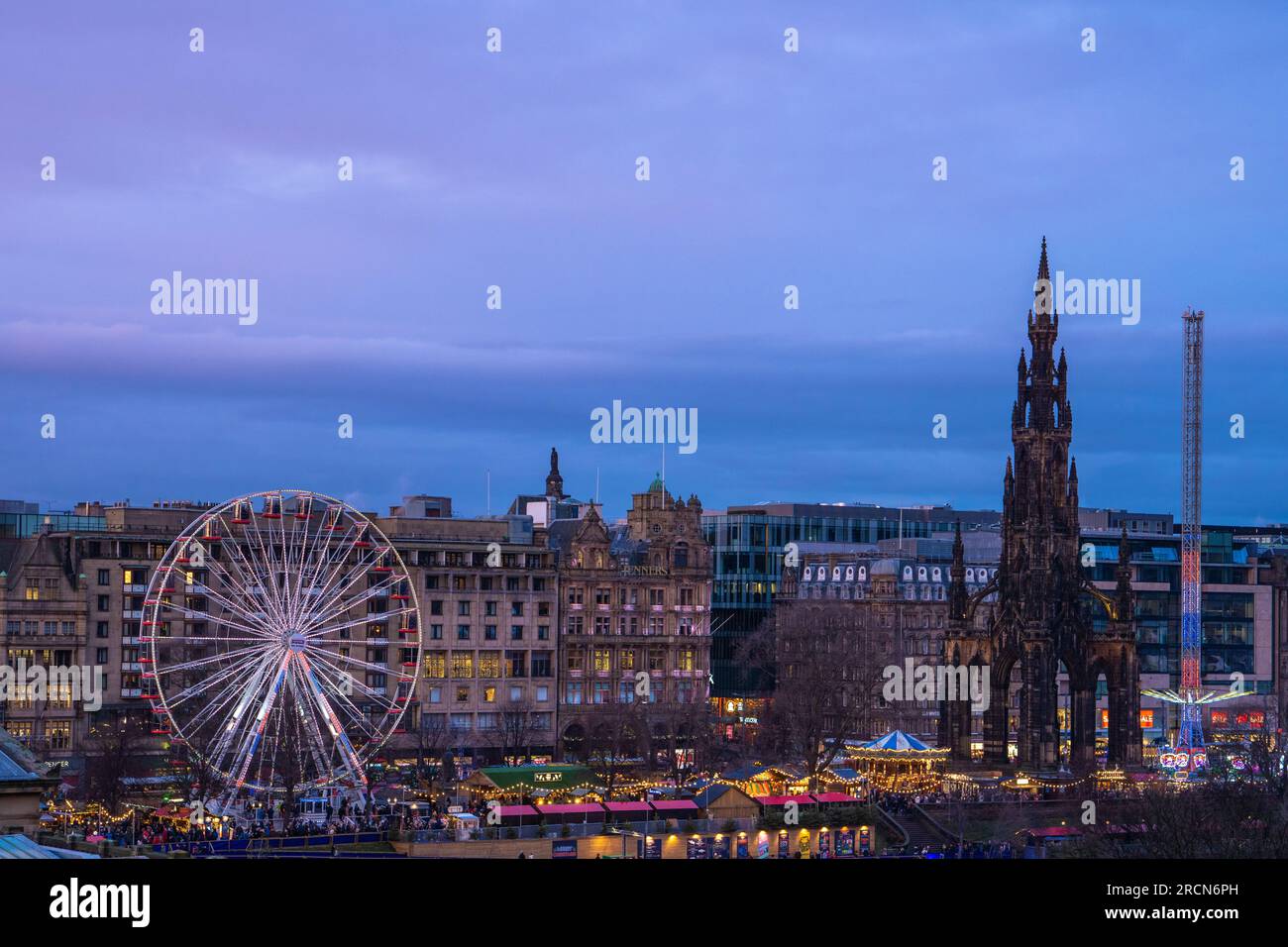 Princes Street Gardens. Marchés de Noël, Édimbourg, capitale de l'Écosse Banque D'Images