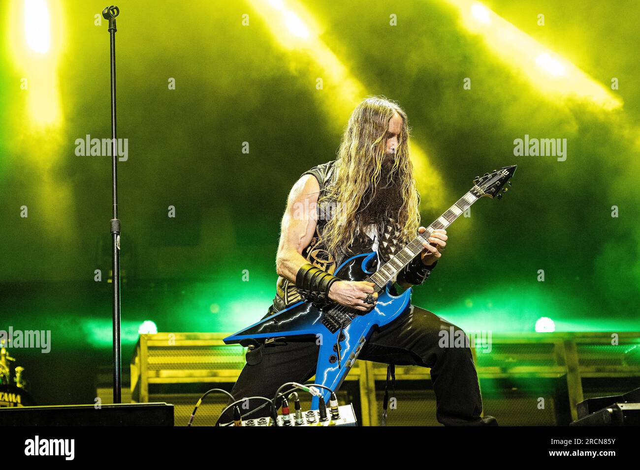 Zakk Wylde of Pantera performs at Inkcarceration Music and Tattoo Festival on Saturday, July 15, 2023, at Ohio State Reformatory in Mansfield, Ohio. (Photo by Amy Harris/Invision/AP) Banque D'Images