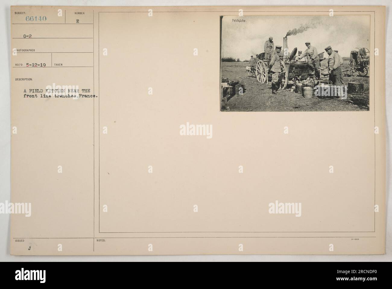 Une cuisine de campagne près des tranchées de première ligne en France pendant la première Guerre mondiale. La photographie a été prise le 5-12-19 et est étiquetée comme 188LED NUMB A. les notes pour cette image mentionnent 'Peldkiche'. Banque D'Images