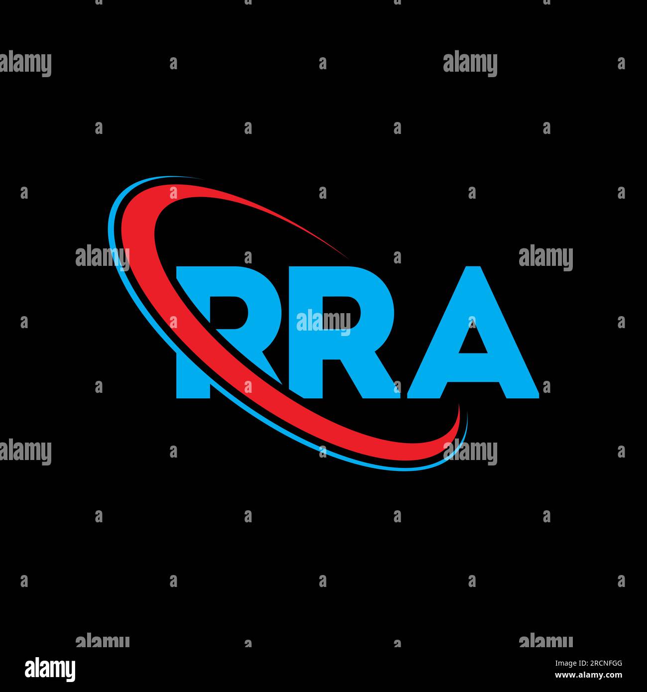 Logo RRA. Lettre RRA. Logo de la lettre RRA. Initiales logo RRA lié à un cercle et logo monogramme majuscule. Typographie RRA pour la technologie, les entreprises Illustration de Vecteur