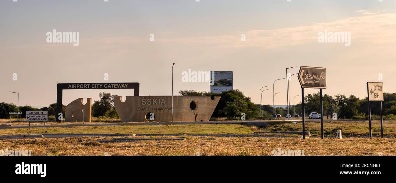 Gaborone, Sud-est, Botswana, 28 avril 2023, zone économique spéciale SSKIA près de l'aéroport Banque D'Images