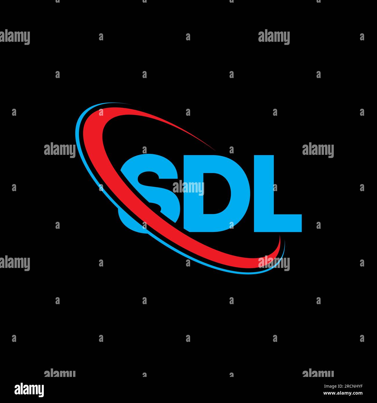 Logo SDL. Lettre SDL. Logo SDL. Initiales logo SDL liées à un cercle et logo monogramme majuscule. Typographie SDL pour la technologie, les entreprises Illustration de Vecteur
