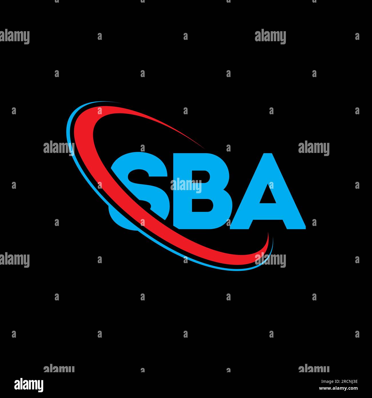 Logo SBA. Lettre SBA. Logo de la lettre SBA. Initiales SBA logo lié avec cercle et logo monogramme majuscule. Typographie SBA pour la technologie, les entreprises Illustration de Vecteur