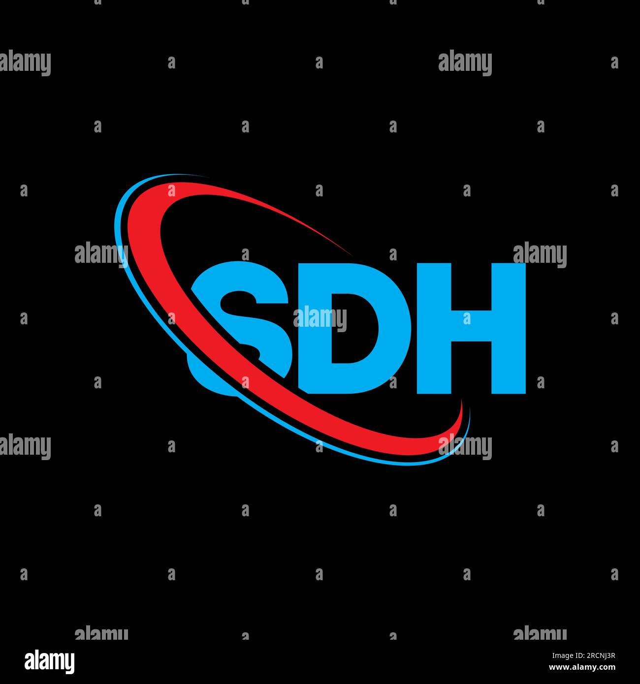 Logo SDH. Lettre SDH. Logo SDH lettre. Initiales SDH logo lié avec cercle et logo monogramme majuscule. Typographie SDH pour la technologie, les entreprises Illustration de Vecteur
