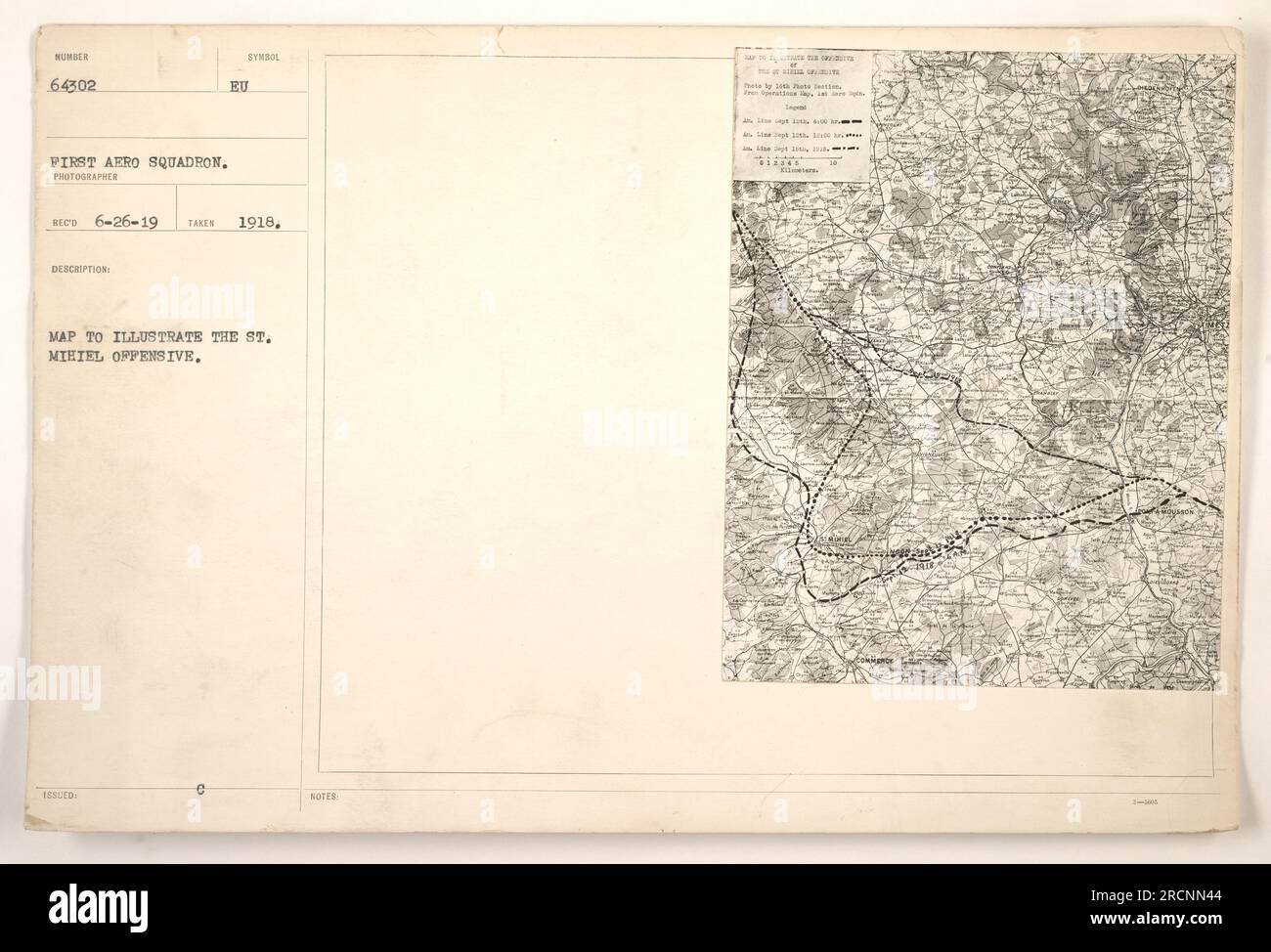 L'image montre une carte intitulée « carte pour illustrer le St. Mihiel ...