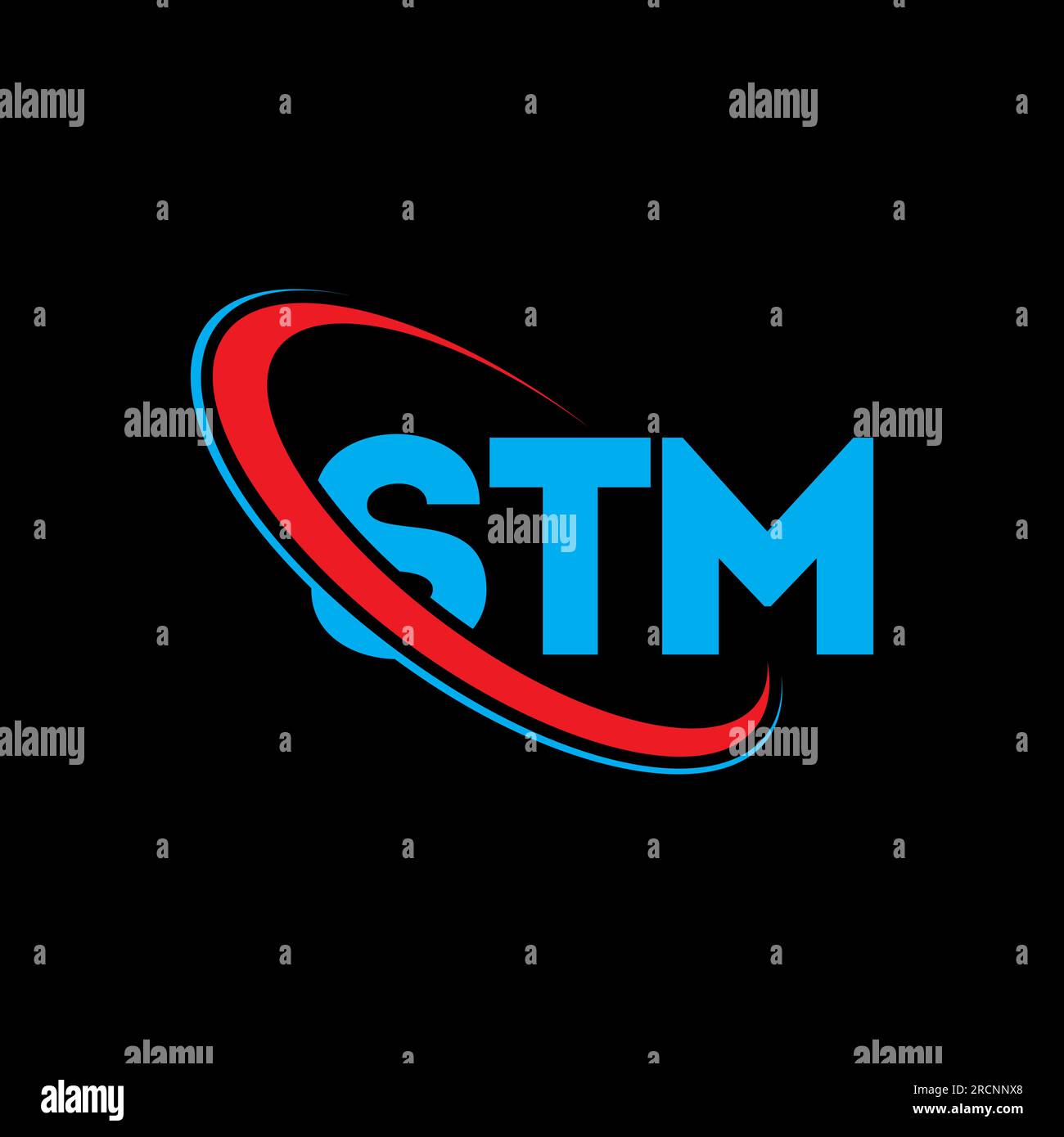Logo STM. Lettre STM. Logo lettre STM. Initiales logo STM lié à un cercle et logo monogramme majuscule. Typographie STM pour la technologie, les entreprises Illustration de Vecteur