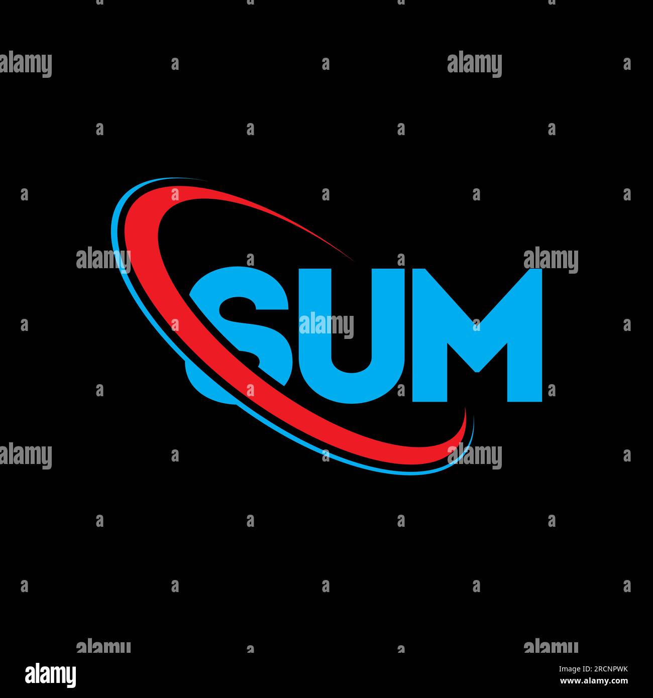 Logo SUM. Lettre SOMME. Logo lettre SUM. Initiales SUM logo lié avec cercle et logo monogramme majuscule. SOMME typographie pour la technologie, les entreprises Illustration de Vecteur