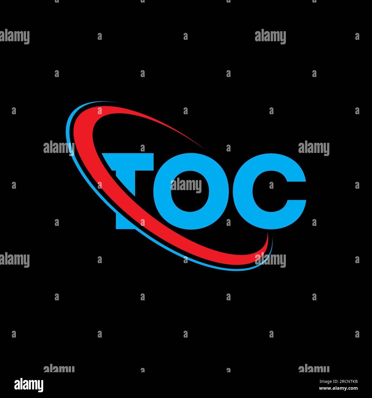 Logo TOC. Lettre TOC. Logo de la lettre TOC. Initiales TOC logo lié avec cercle et logo monogramme majuscule. Typographie TOC pour la technologie, les entreprises Illustration de Vecteur