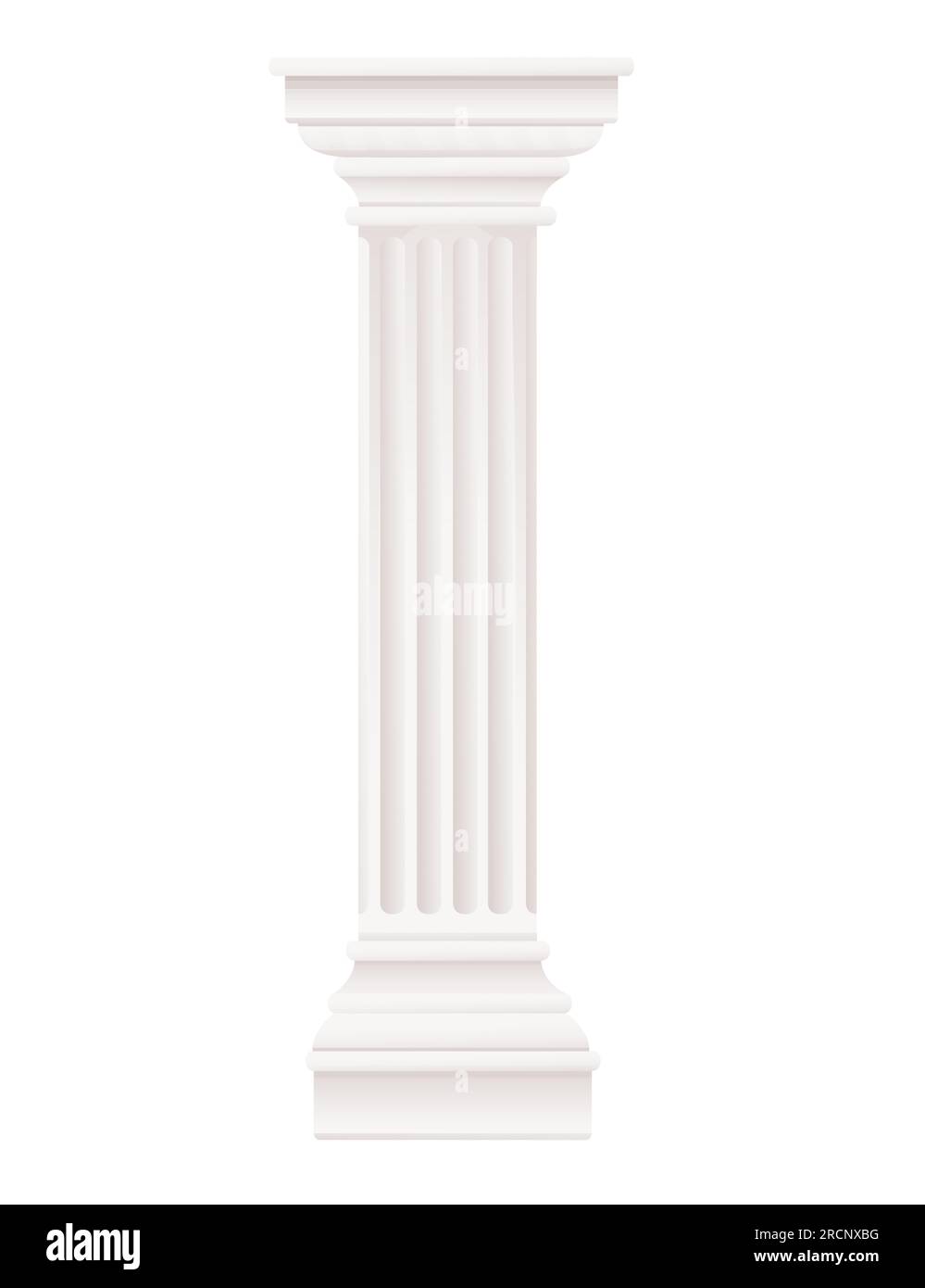 Illustration vectorielle de conception d'architecture classique de colonne de style antique blanche isolée sur fond blanc Illustration de Vecteur