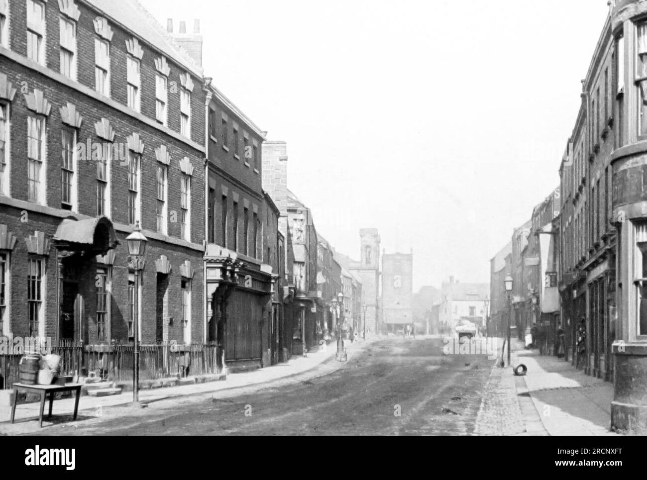 Bridge Street, Morpeth, époque victorienne Banque D'Images