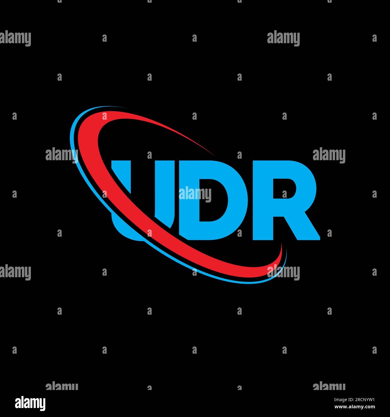 Logo UDR. Lettre UDR. Logo lettre UDR. Initiales UDR logo lié avec cercle et logo monogramme majuscule. Typographie UDR pour la technologie, les entreprises Illustration de Vecteur