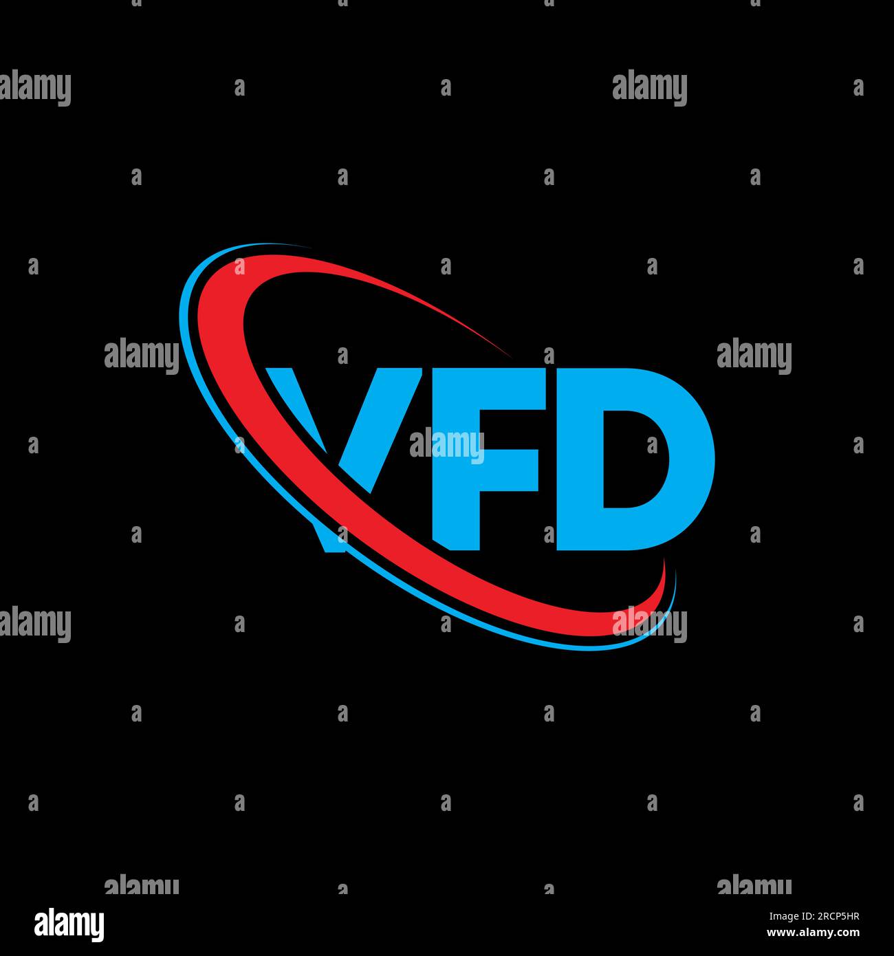 Logo VFD. Lettre VFD. Logo lettre VFD. Initiales VFD logo lié avec cercle et logo monogramme majuscule. Typographie VFD pour la technologie, les entreprises Illustration de Vecteur
