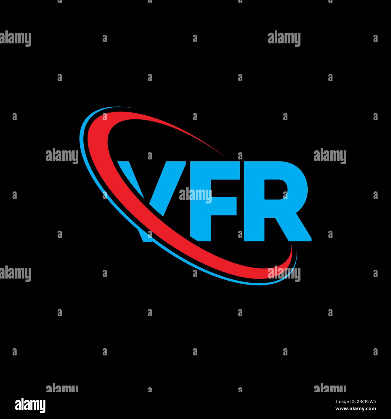 Logo VFR. Lettre VFR. Logo VFR. Initiales logo VFR lié à un cercle et logo monogramme majuscule. Typographie VFR pour la technologie, les entreprises Illustration de Vecteur