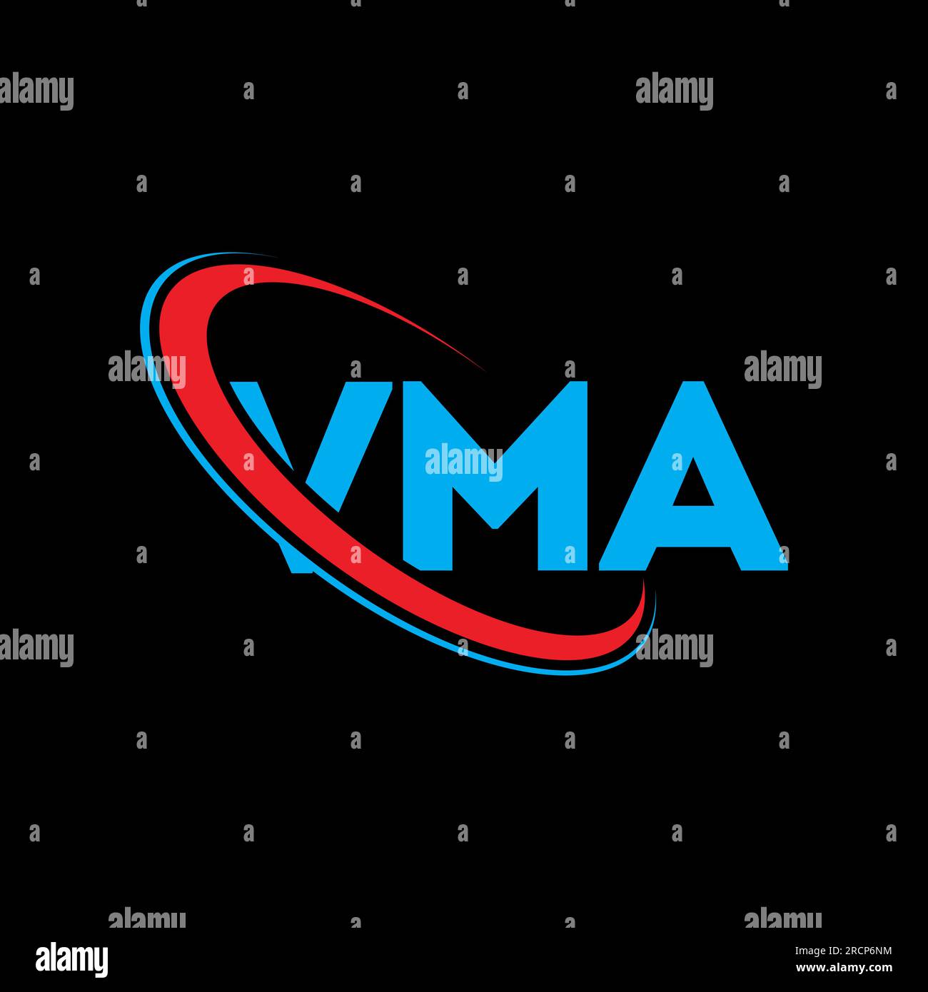 Logo VMA. Lettre VMA. Logo lettre VMA. Initiales logo VMA lié à un cercle et logo monogramme majuscule. Typographie VMA pour la technologie, les entreprises Illustration de Vecteur