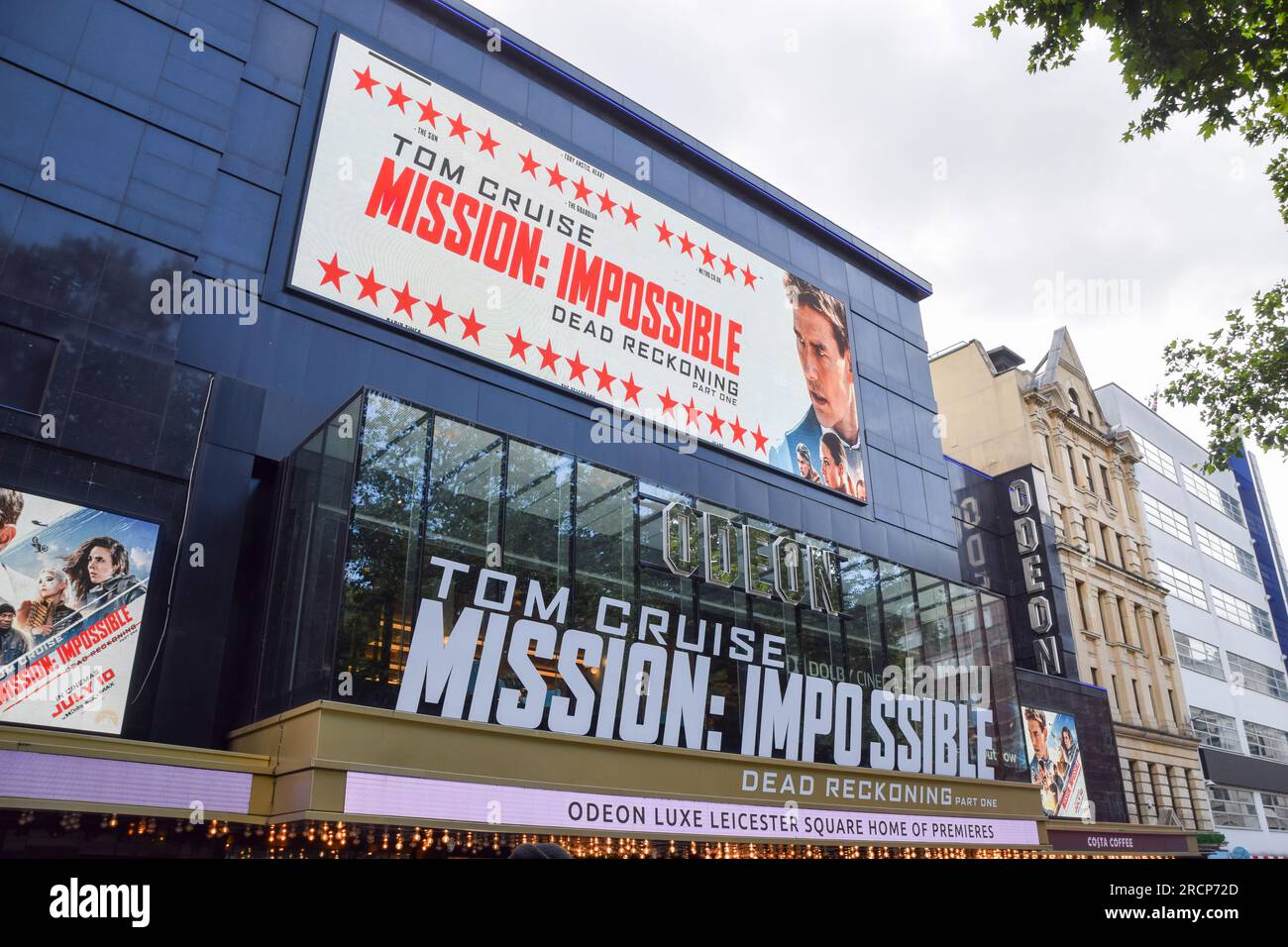 Londres, Royaume-Uni. 15 juillet 2023. Marquee à Odeon Leicester Square comme Mission Impossible - Dead Reckoning part One ouvre dans les cinémas britanniques. Banque D'Images