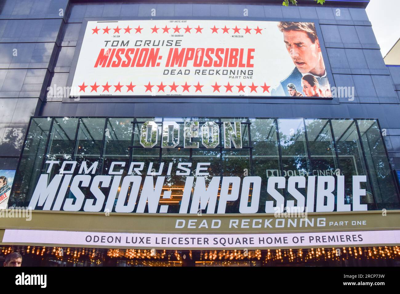 Londres, Royaume-Uni. 15 juillet 2023. Marquee à Odeon Leicester Square comme Mission Impossible - Dead Reckoning part One ouvre dans les cinémas britanniques. Banque D'Images