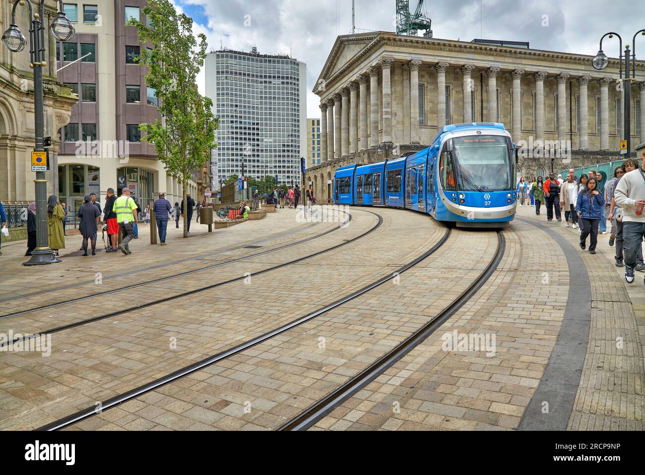 Birmingham Tram Victoria Square Angleterre Royaume-Uni Banque D'Images