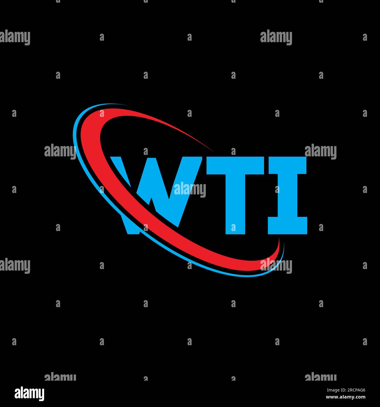 Logo WTI. Lettre WTI. Logo lettre WTI. Initiales WTI logo lié avec cercle et logo monogramme majuscule. Typographie WTI pour la technologie, les entreprises Illustration de Vecteur
