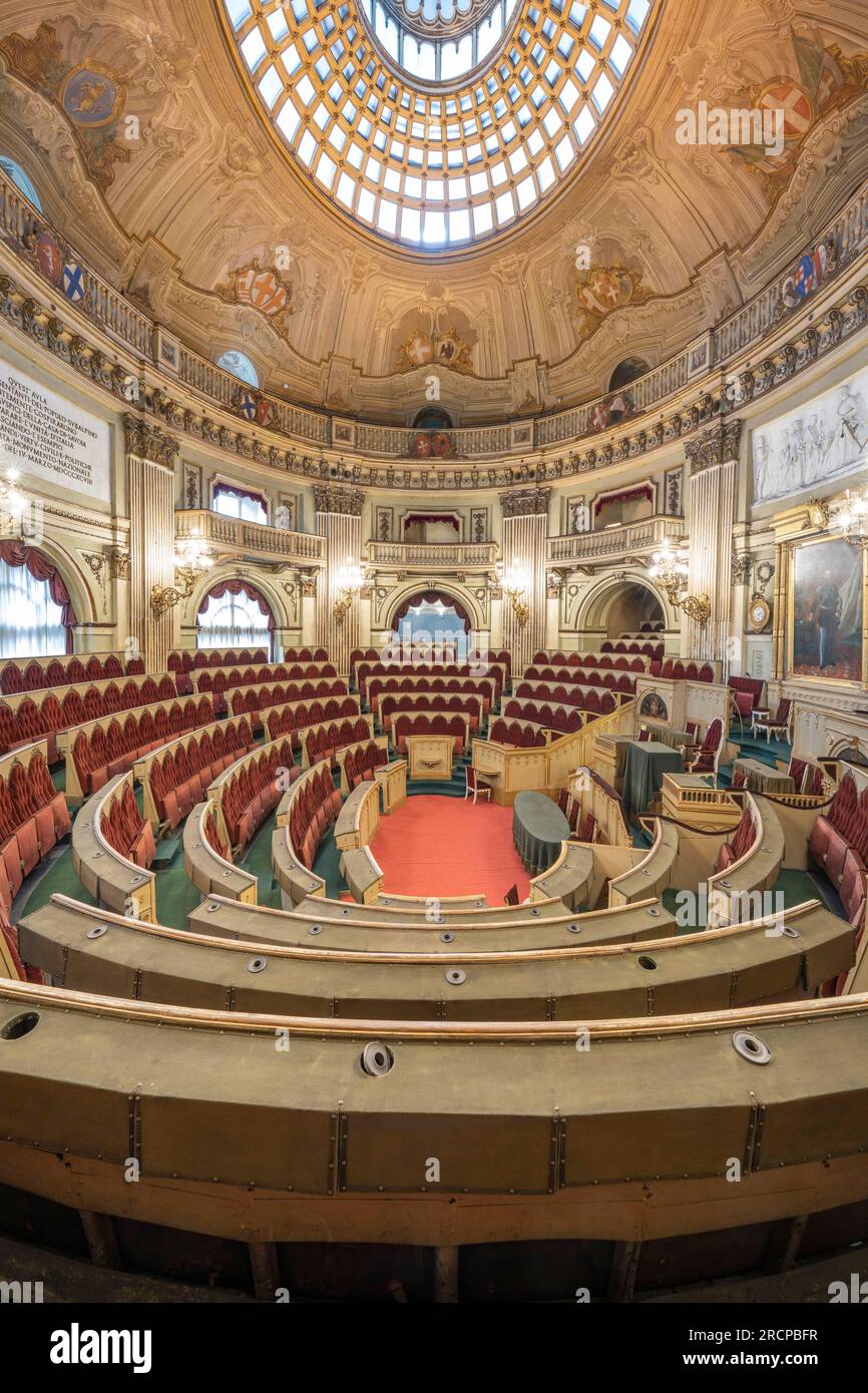Salle XVI La Chambre des députés du Parlement subalpin. 1848-1860, Museo Nazionale del Risorgimento, Turin, Piémont, Italie Banque D'Images