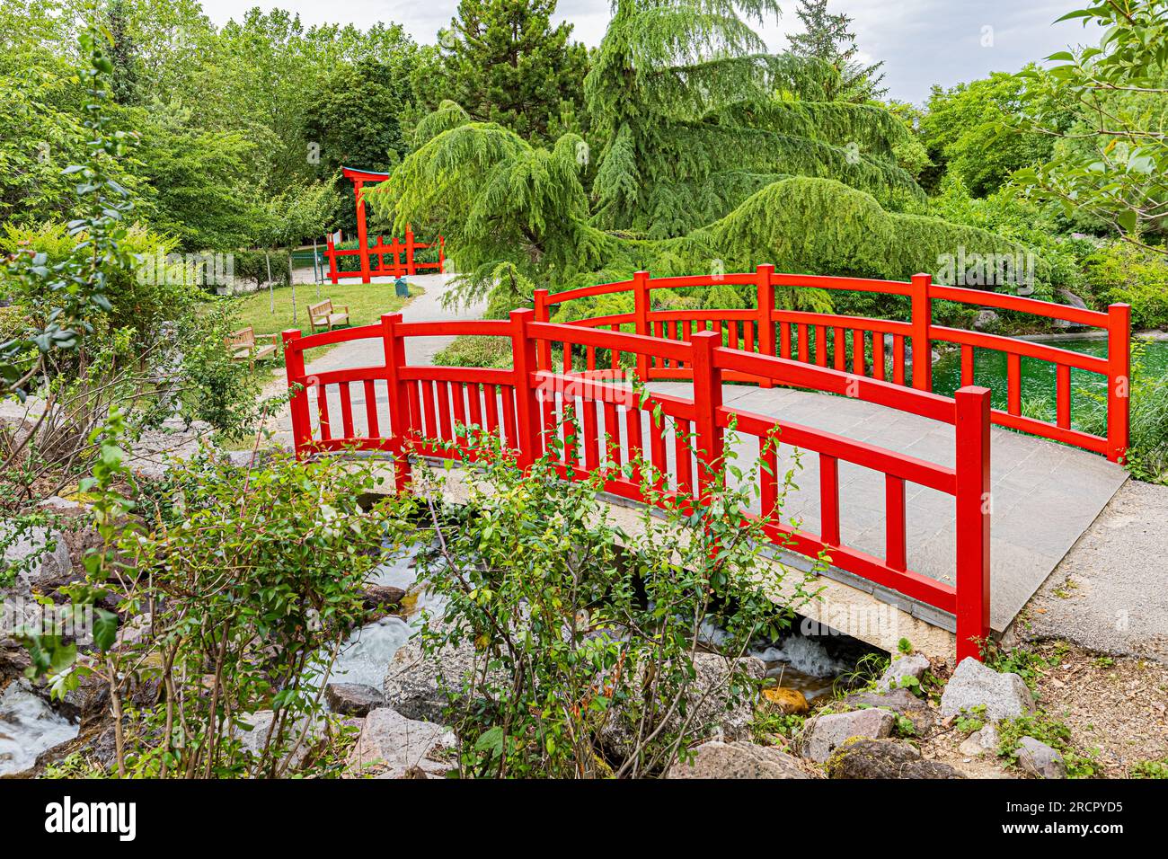 Le jardin japonais à Dijon en début d'été. Le jardin japonais à Dijon en début d'été. Banque D'Images