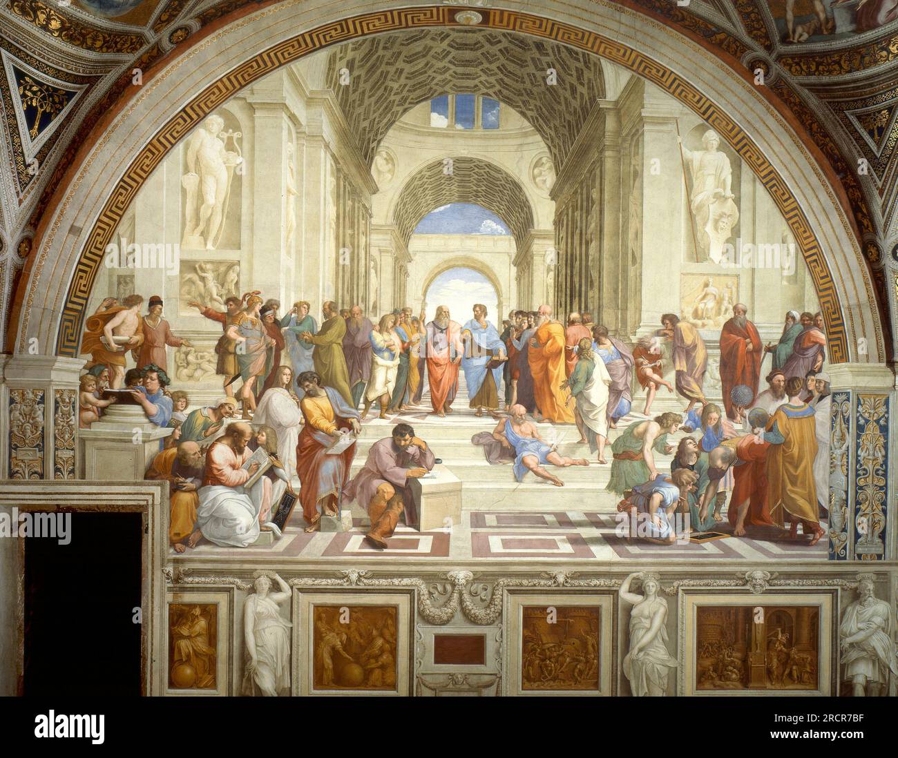 École d'Athènes ou Scuola di Atene. Fresque de Raphaël au Palais apostolique du Vatican. 1511. Banque D'Images