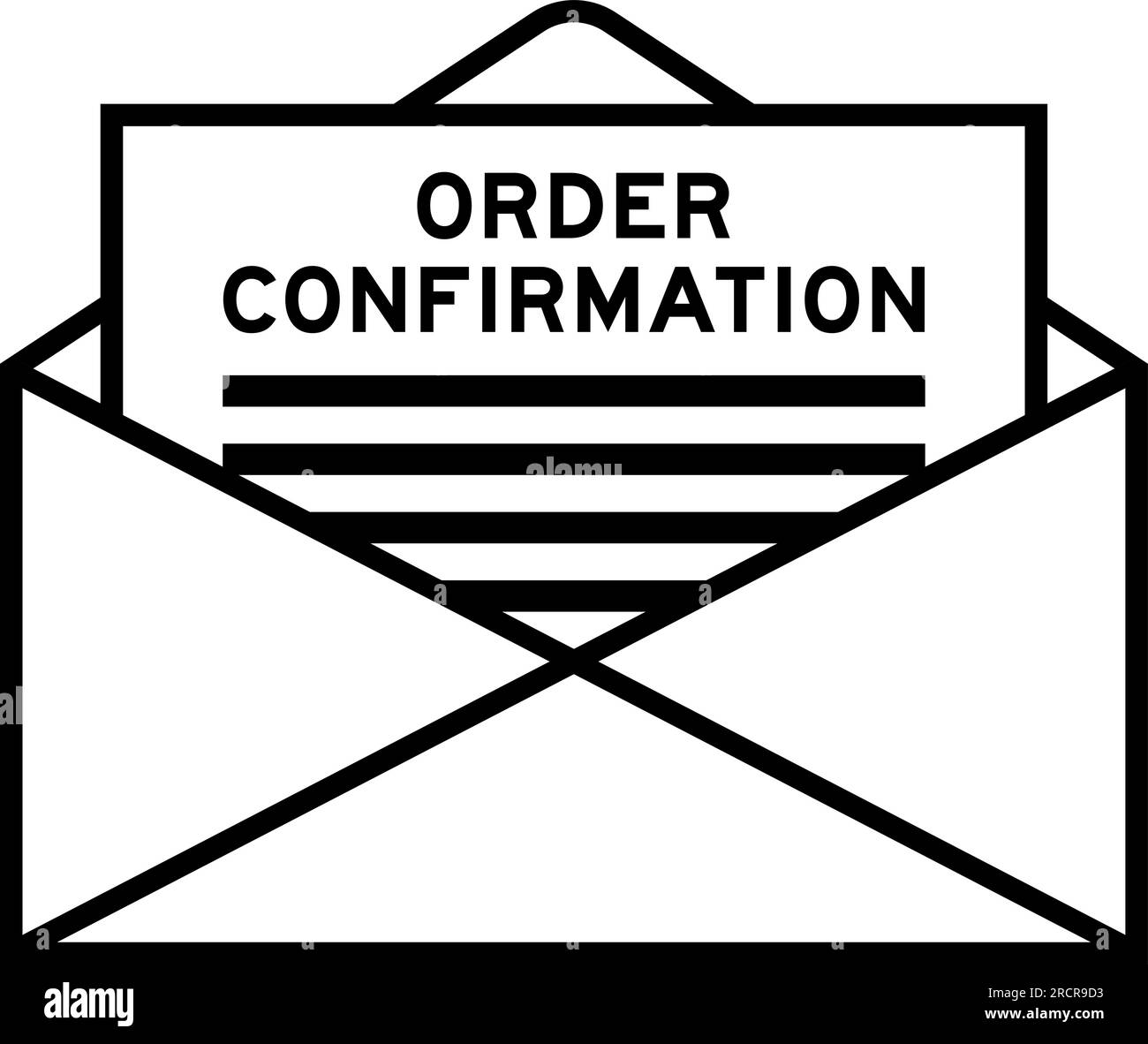 Enveloppe et lettre signe avec confirmation de commande de mot comme titre  Image Vectorielle Stock - Alamy