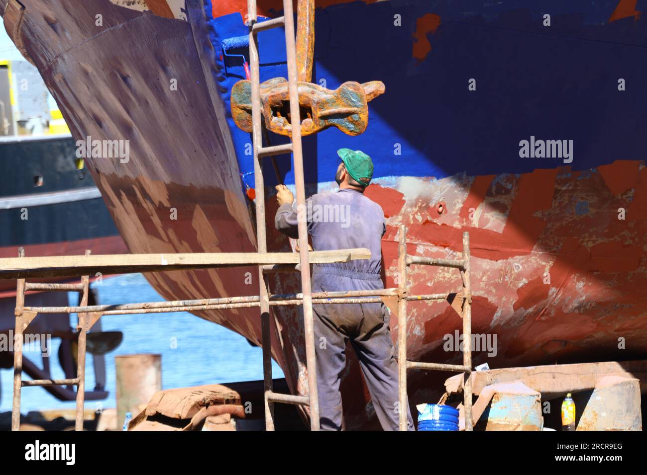 réparateur de navires. Pas de sécurité d'emploi. Banque D'Images