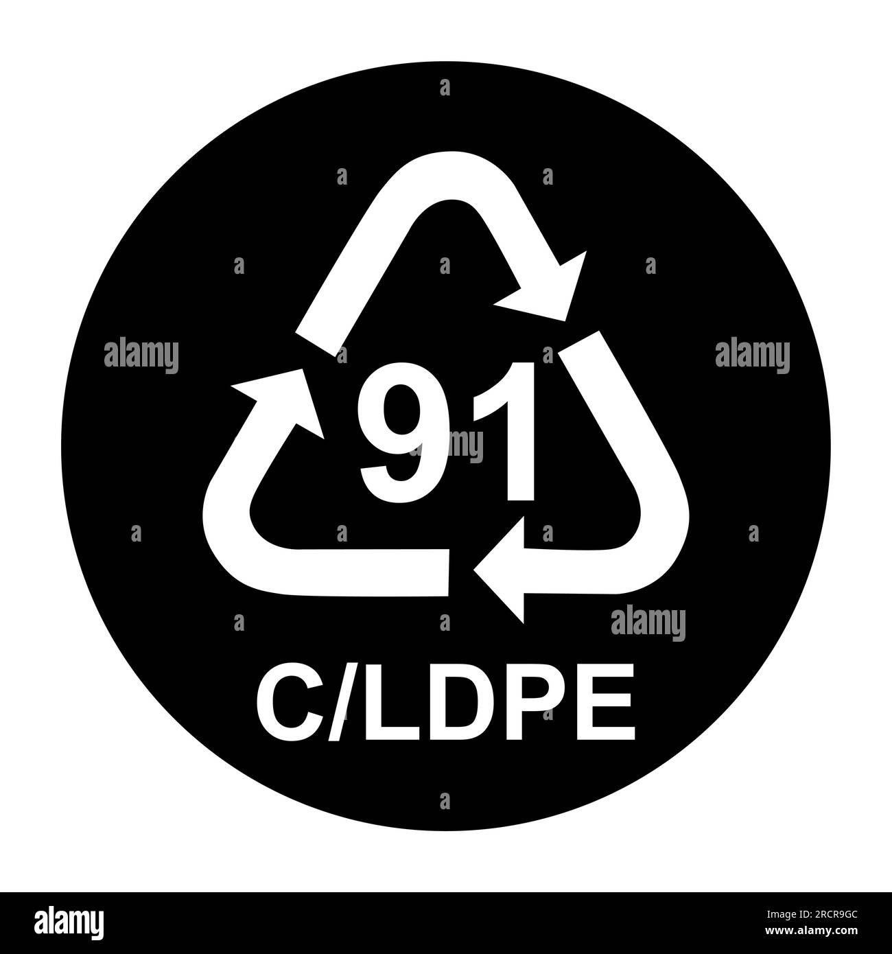 Symbole composite, signe de recyclage écologique isolé sur fond blanc. Icône déchets d'emballages . Illustration de Vecteur