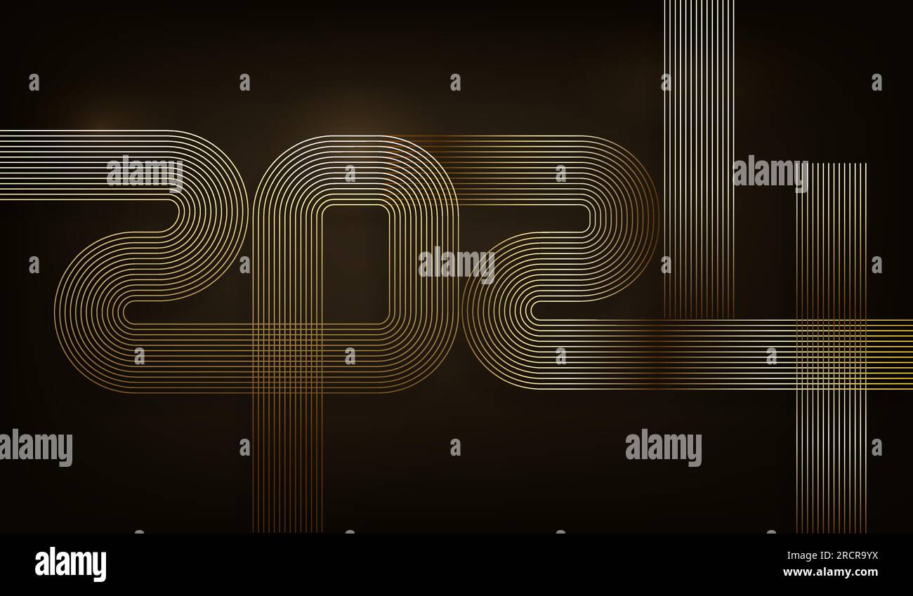 Design de bonne année 2024, chiffres uniques avec des chiffres de luxe paillettes dorées. Conception pour l'impression de salutation, affiche, bannière ou calendrier. Illustration de Vecteur