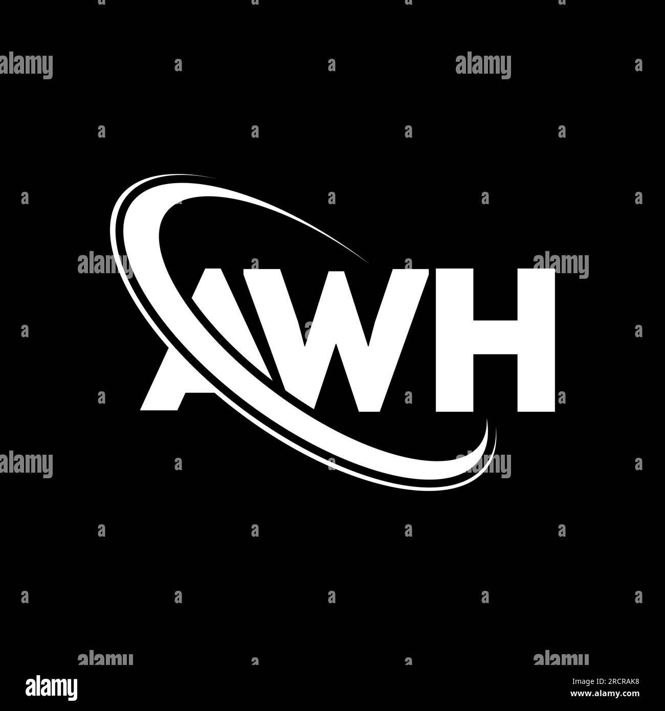 Logo AWH. Lettre AWH. Logo AWH lettre. Initiales AWH logo lié avec cercle et logo monogramme majuscule. AWH typographie pour la technologie, les entreprises Illustration de Vecteur