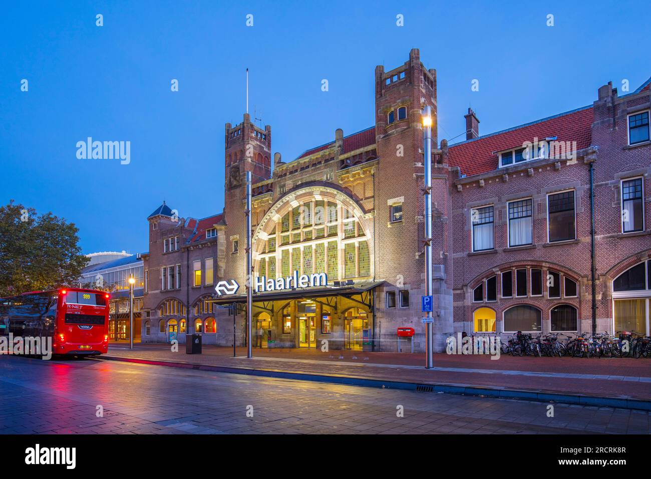 Gare centrale, Haarlem, Hollande du Nord, pays-Bas, Banque D'Images