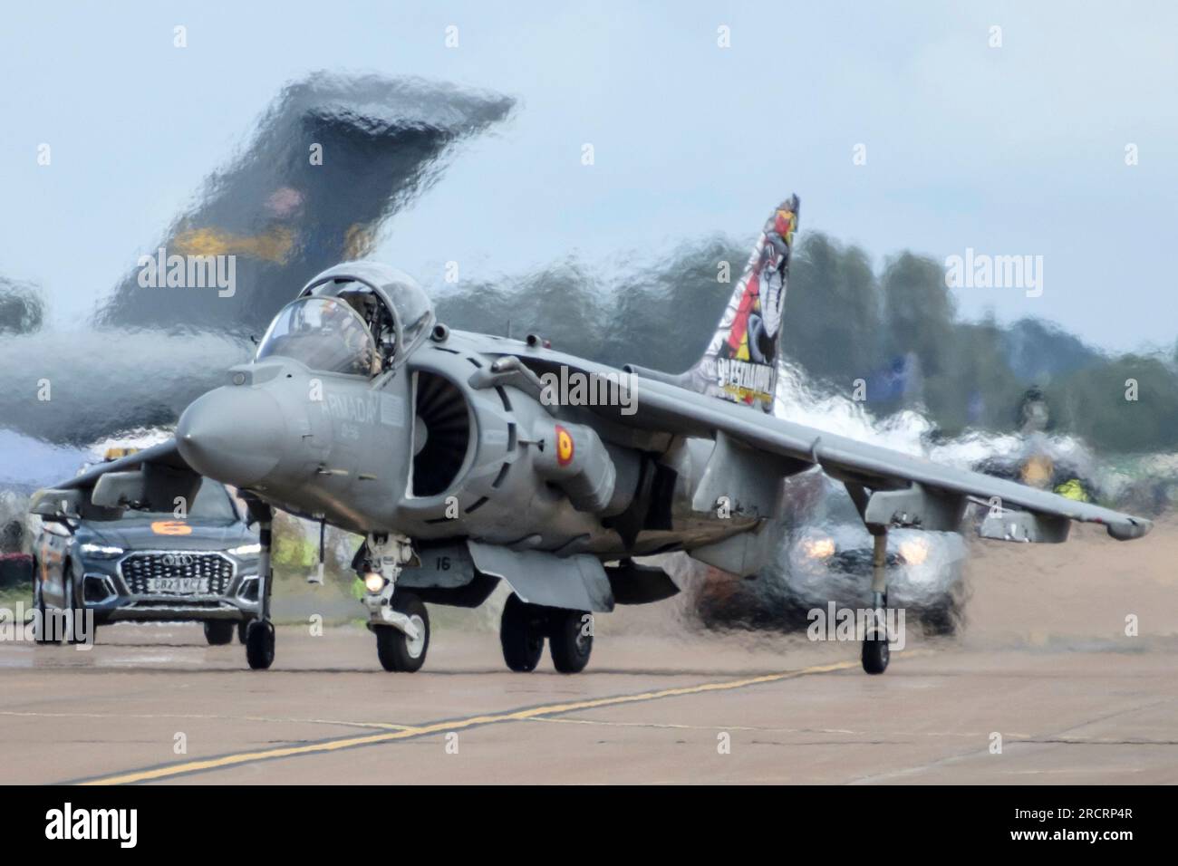 L'EAVB-8B Harrier de la marine espagnole arrive au Fiarford International Air Tattoo de 2023. Banque D'Images