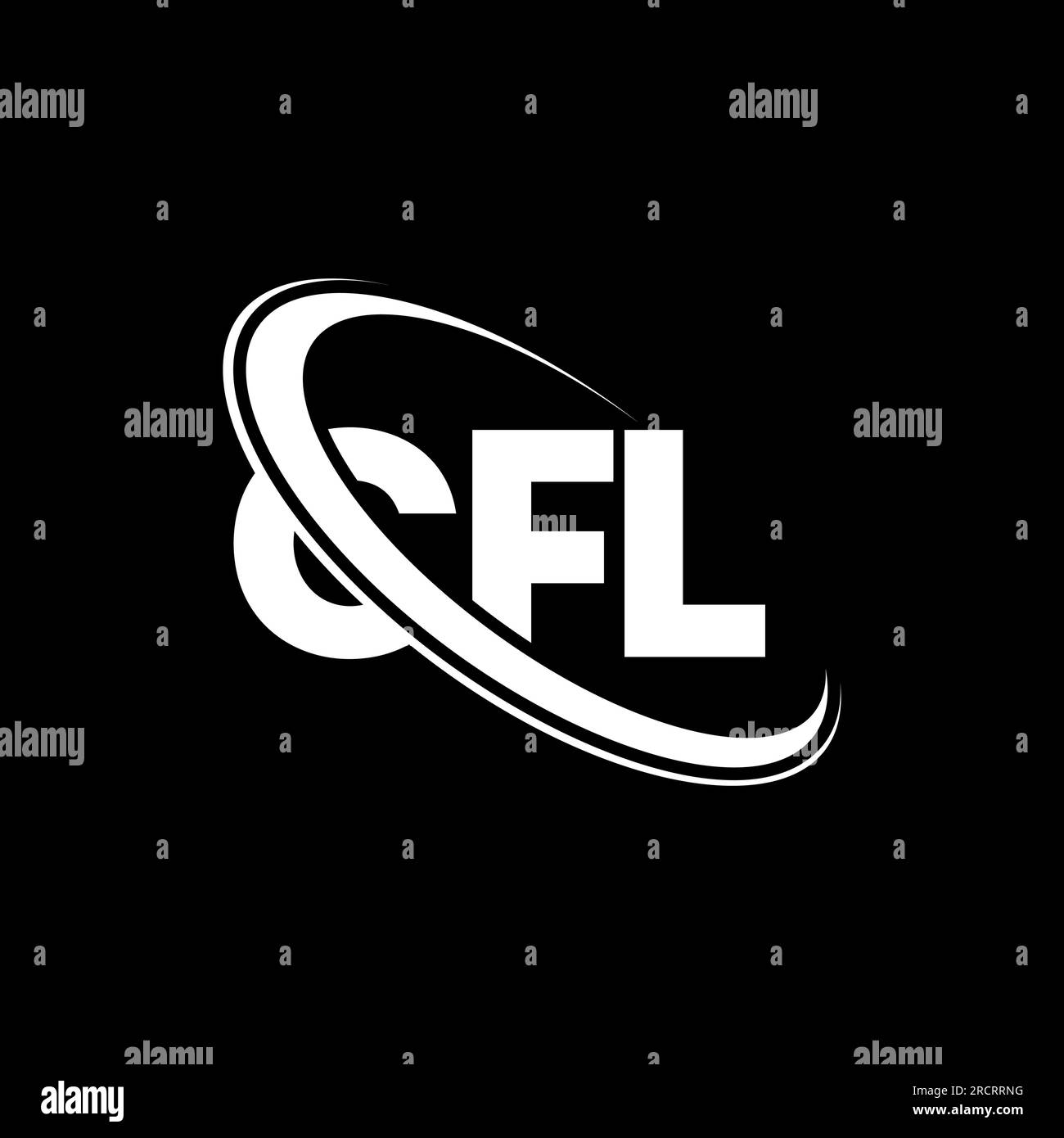 Logo CFL. Lettre CFL. Logo de la lettre CFL. Initiales logo CFL lié à un cercle et logo monogramme majuscule. Typographie CFL pour la technologie, les entreprises Illustration de Vecteur