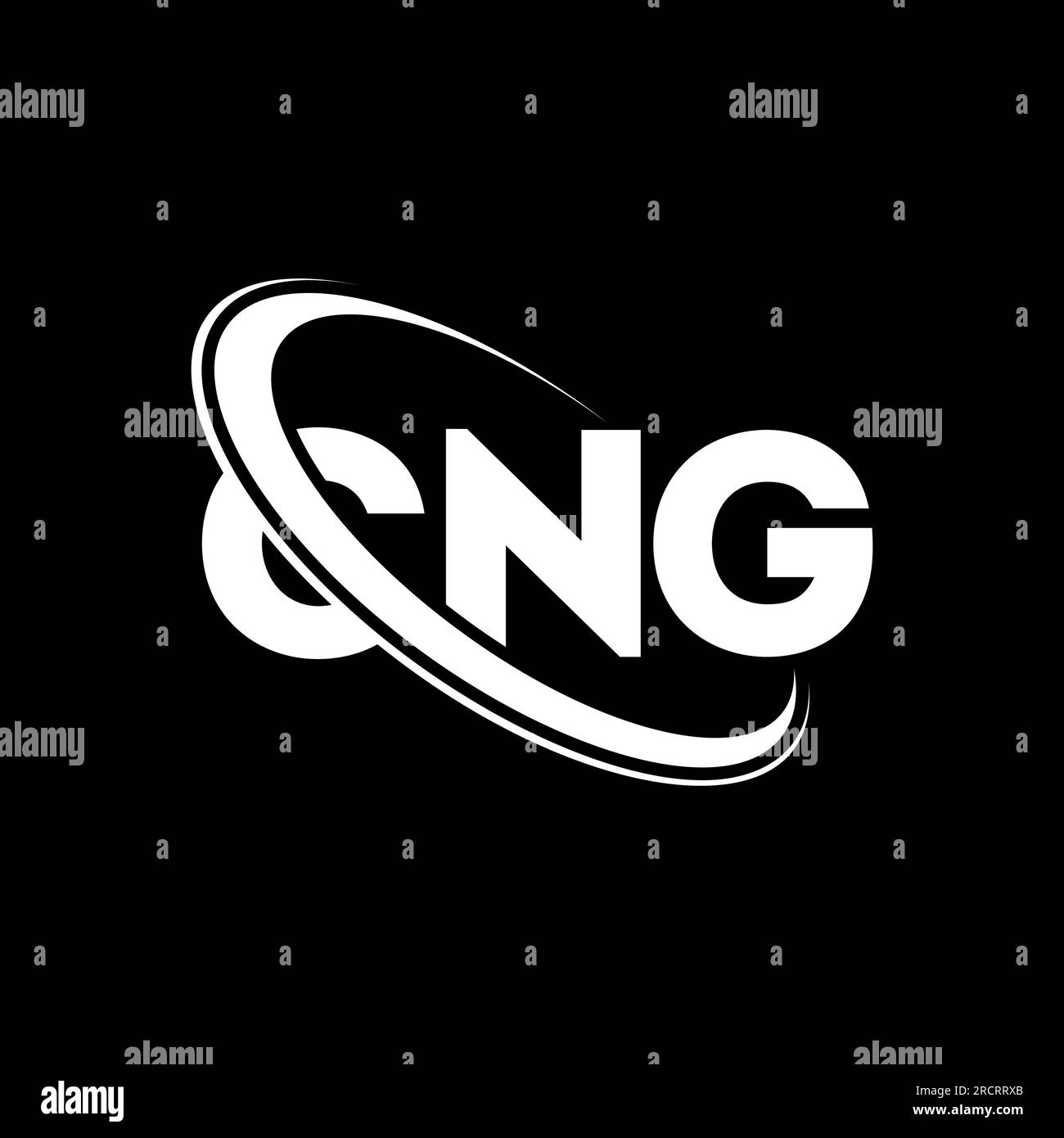 Logo CNG. Lettre CNG. Logo de lettre CNG. Initiales logo CNG lié à un cercle et logo monogramme majuscule. Typographie CNG pour la technologie, les entreprises Illustration de Vecteur